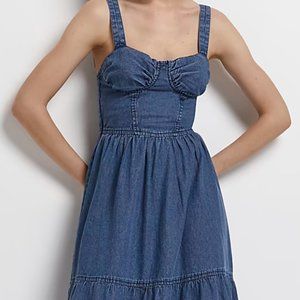 River Island - Denim Bustier maxi dress